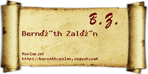 Bernáth Zalán névjegykártya